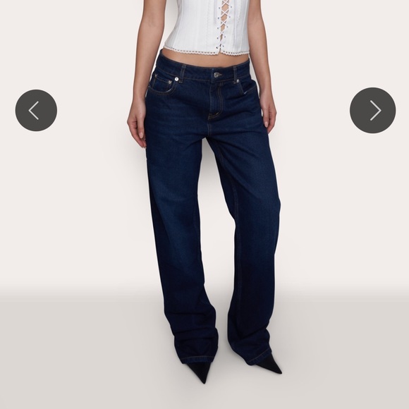Danielle Guizio Low Rise Denim Dark Wash - Picture 3 of 7